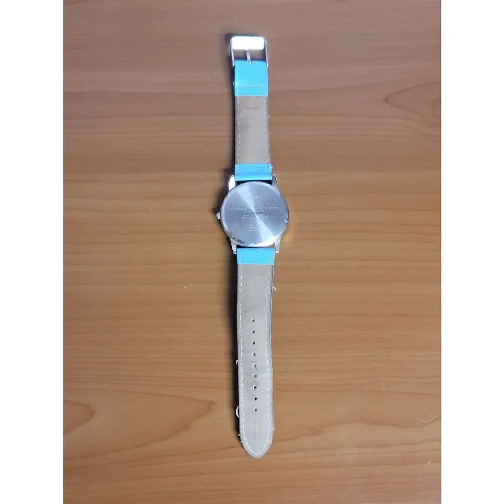 LITTLE MISS TROUBLE  BLUE BAND SILVER TONE WATCH